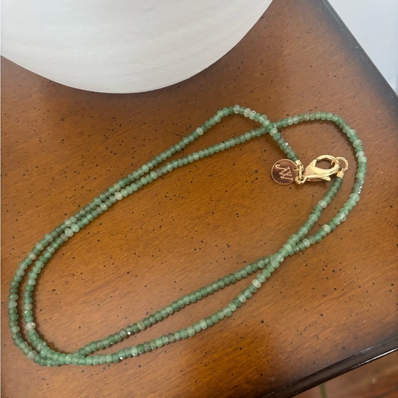 Jane Win Green Jade Double Wrap Beaded Necklace - Picture 2 of 2